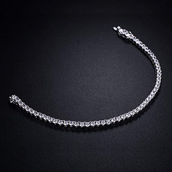 3mm Tennis Bracelet 18K Gold Plated Cubic Zirconia 5.5-8.5 Inch