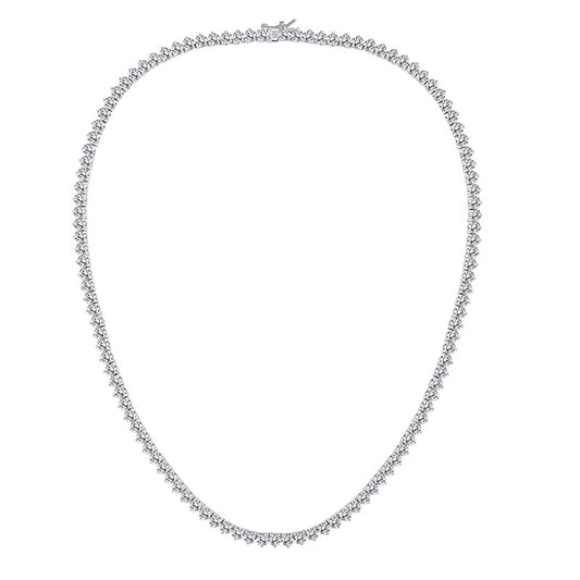 16-24 Inch 4mm Classic Tennis Necklace 18K White Gold Plated  with Cubic Zirconia