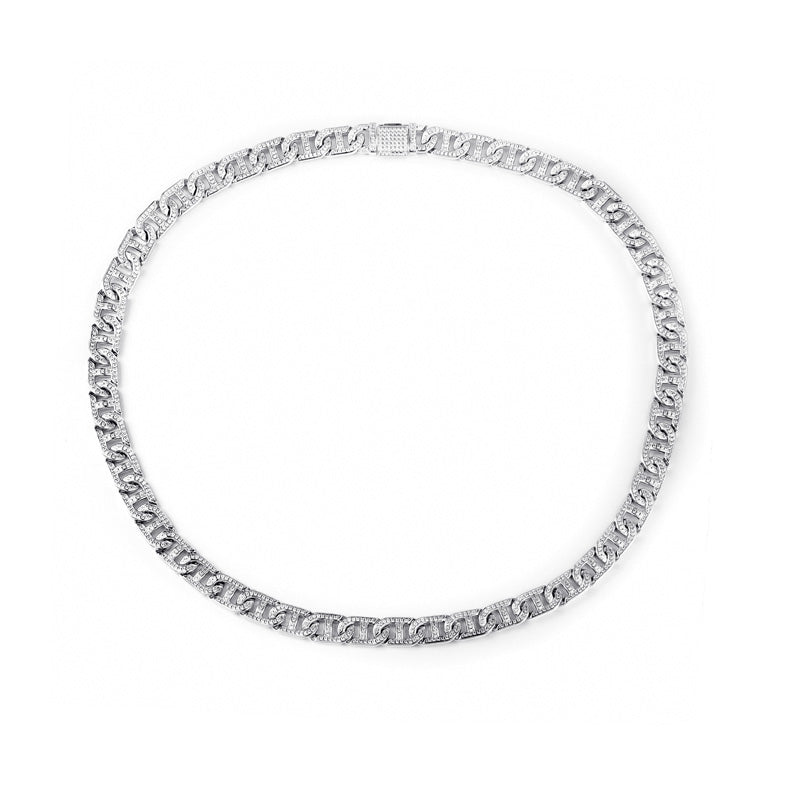 18 Inch Hip Pop Miami Cuban Necklace for Men Women with cubic zirconia