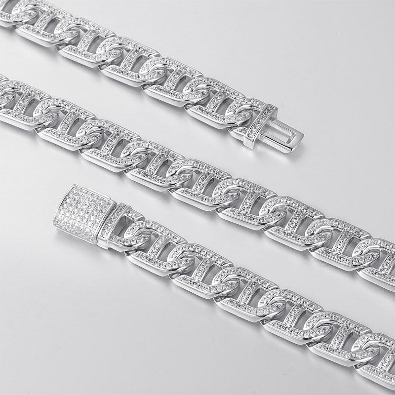 18 Inch Hip Pop Miami Cuban Necklace for Men Women with cubic zirconia