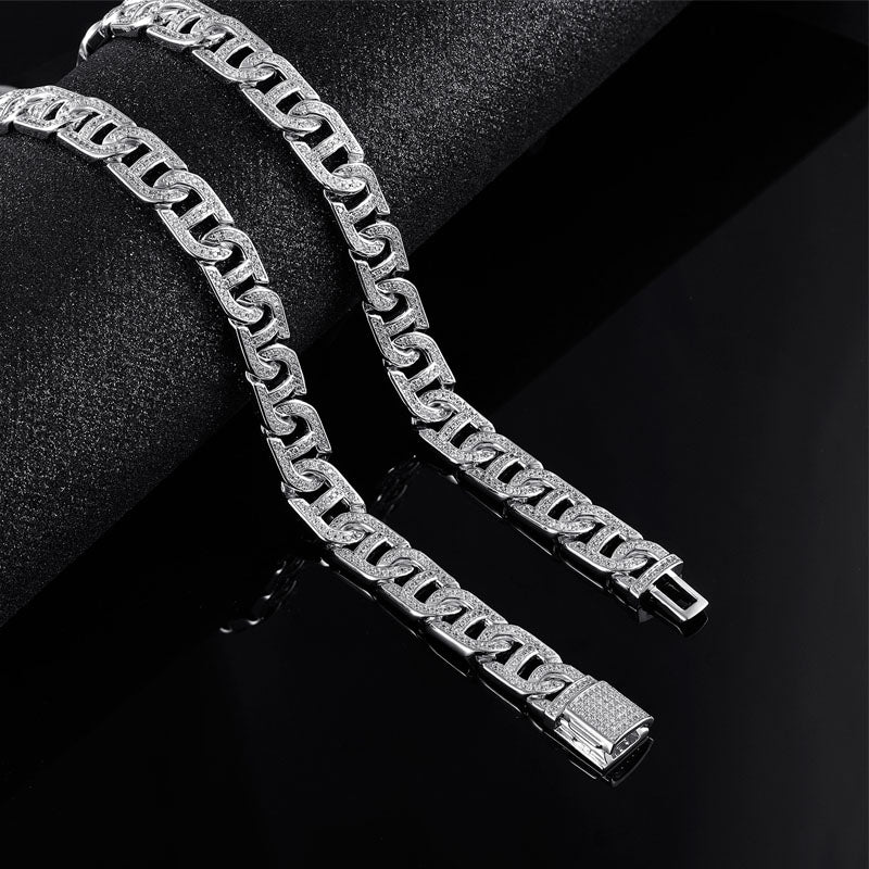 18 Inch Hip Pop Miami Cuban Necklace for Men Women with cubic zirconia