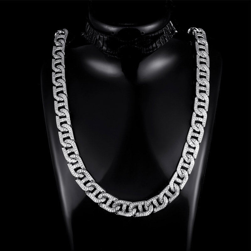 18 Inch Hip Pop Miami Cuban Necklace for Men Women with cubic zirconia