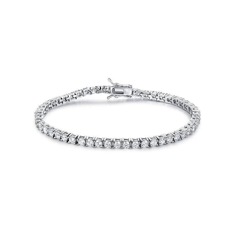 3mm Tennis Bracelet 18K Gold Plated Cubic Zirconia 5.5-8.5 Inch