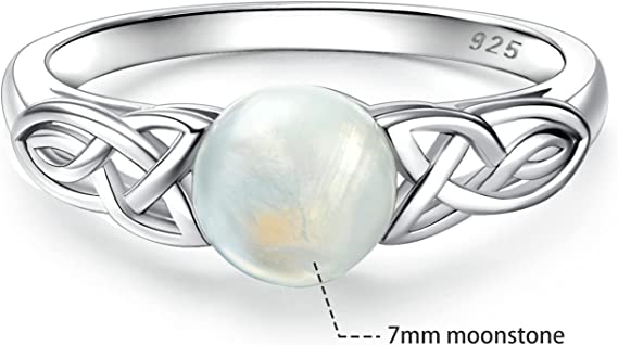925 Sterling Silver Victorian Style Solitaire Ring 7mm Moonstone Gift for Women