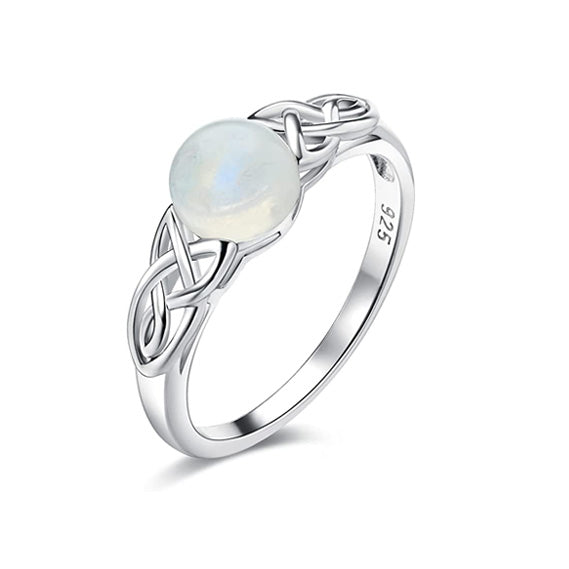 925 Sterling Silver Victorian Style Solitaire Ring 7mm Moonstone Gift for Women