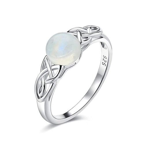 925 Sterling Silver Victorian Style Solitaire Ring 7mm Moonstone Gift for Women