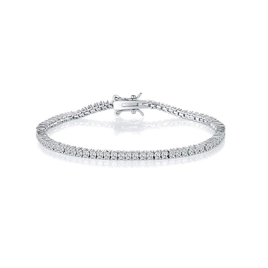 2mm Classic Tennis Bracelet Round Cubic Zirconia