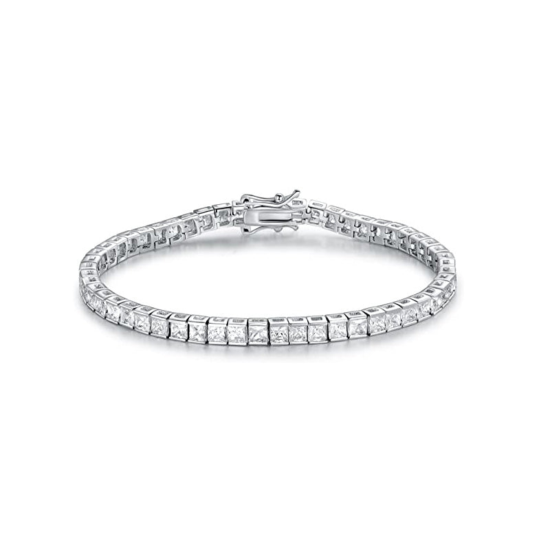4mm Classic Tennis Bracelet Round Cubic Zirconia 6.5-8.5 Inch