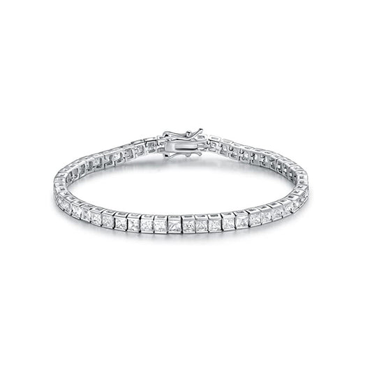 4mm Classic Tennis Bracelet Round Cubic Zirconia 6.5-8.5 Inch