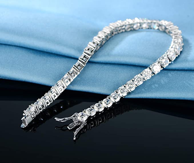 5mm Tennis Bracelet Round Cubic Zirconia 6.5/7/8 Inch