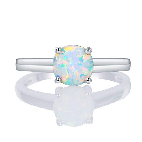 18k White Gold Plated Opal Tennis Braceelet/Earrings/Rings Created Jewelry Sets for Women