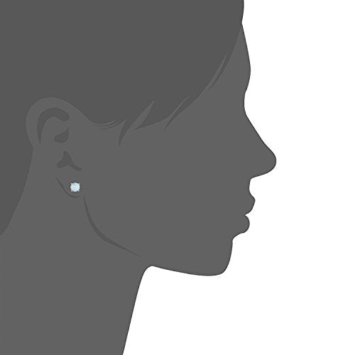 18K White Gold/Rose Gold Plated Round/Heart Opal Stud Earrings For Women