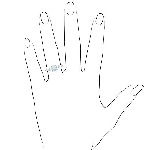 18k White Gold Plated Opal Tennis Braceelet/Earrings/Rings Created Jewelry Sets for Women