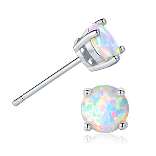 18k White Gold Plated Opal Tennis Braceelet/Earrings/Rings Created Jewelry Sets for Women