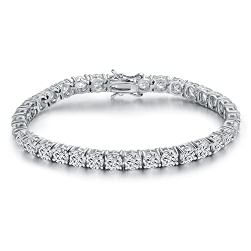Gemsme 18K White Gold Plated Tennis Necklace/Bracelet/Earrings Sets Pack of 3