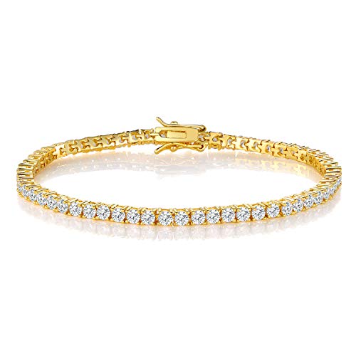 18K Yellow Gold Plated Tennis Necklace/Bracelet/Earrings Sets Pack of 3
