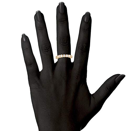 Gemsme 18K Yellow Gold Filled Cubic Zirconia Eternity Band Ring Hypoallergenic Jewelry for Women Men
