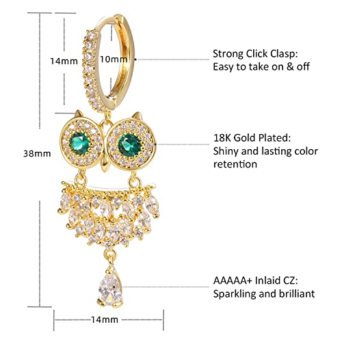GEMSME Gold Dainty Dangle Hoop Earrings, Small Hoop Earrings with Charms, Gold Huggie Hoop Earrings, 18K Gold Plated Huggie Earrings for Women Men, Hypoallergenic Dangle Earrings for Sensitive Ears