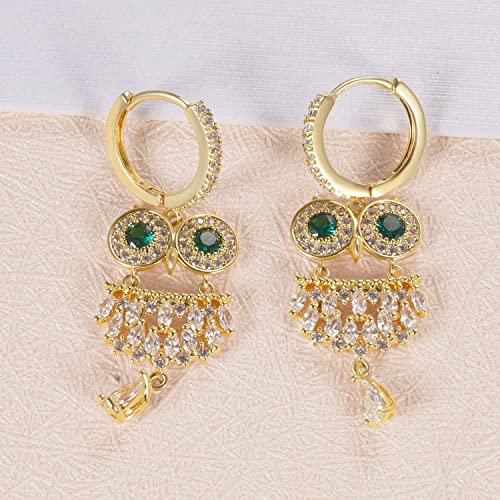 GEMSME Gold Dainty Dangle Hoop Earrings, Small Hoop Earrings with Charms, Gold Huggie Hoop Earrings, 18K Gold Plated Huggie Earrings for Women Men, Hypoallergenic Dangle Earrings for Sensitive Ears