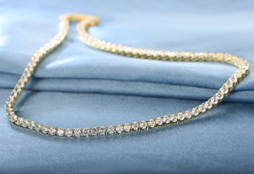 18K Yellow Gold Plated Tennis Necklace/Bracelet/Earrings Sets Pack of 3