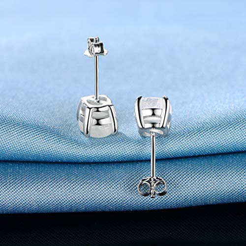 GEMSME 925 Sterling Silver Moonstone Tapoz Birthstone Stud Earrings Hypoallergenic Jewelry for Women (moonstone)…