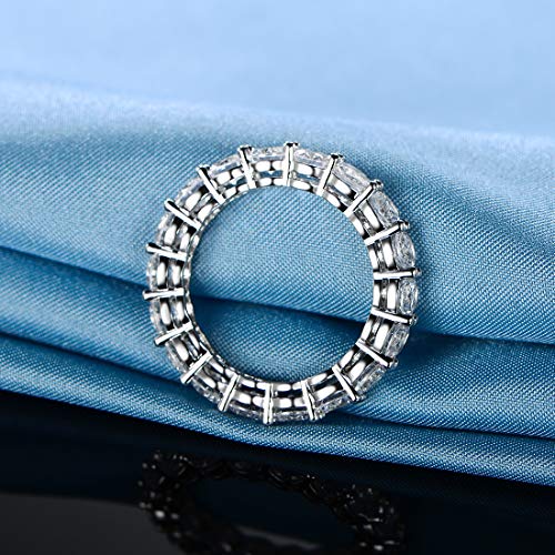 18K White Gold Filled Cubic Zirconia Eternity Band Ring for Women